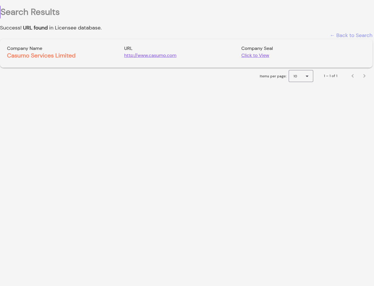 Registro regulatorio extranjero capturado el 21 de agosto de 2026
