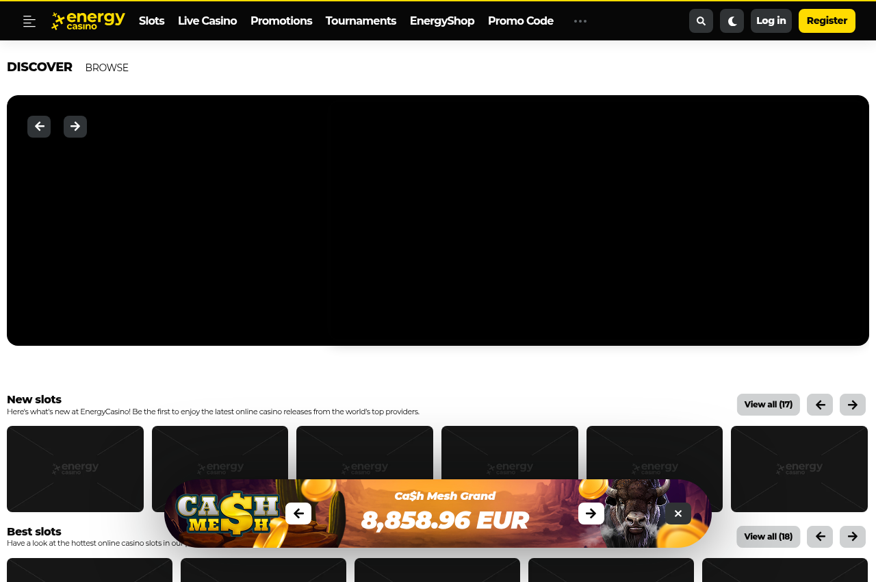 Captura fechada de la página de EnergyCasino