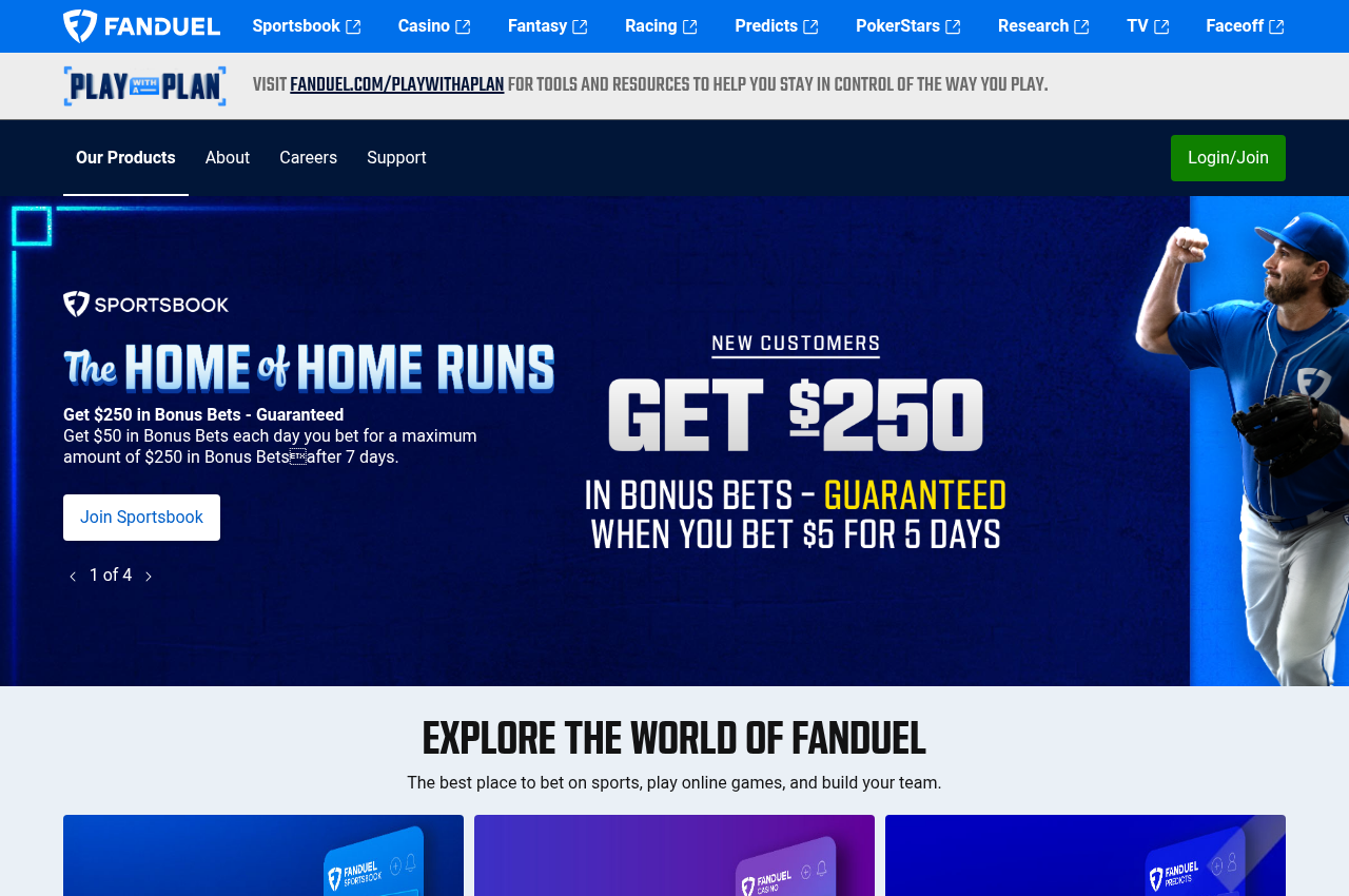 Captura fechada de la página de FanDuel