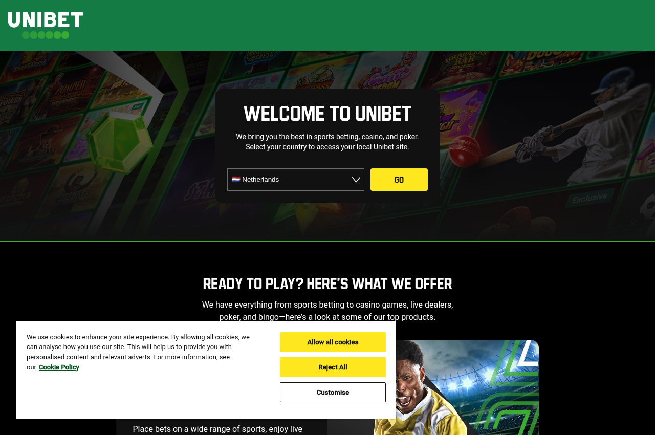 Captura fechada de la página de Unibet